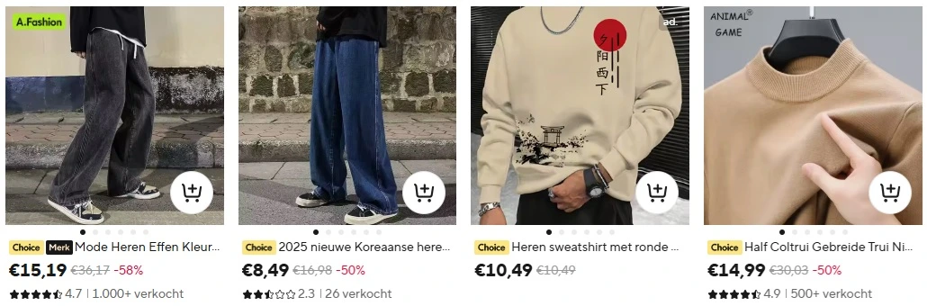 AliExpress, Kleding