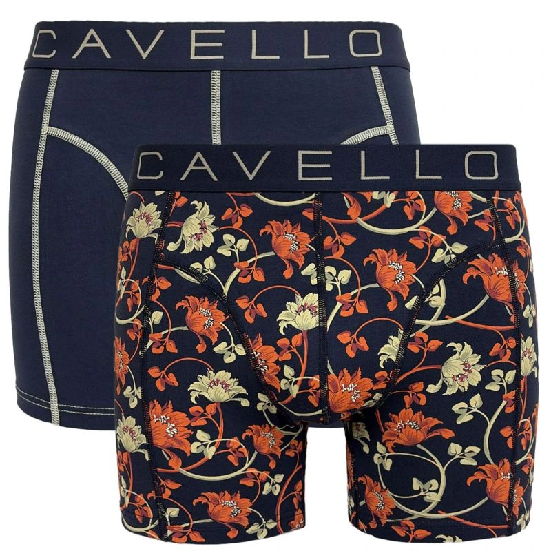 Cavello-boxershorts-2pack-donkerblauw-bloem