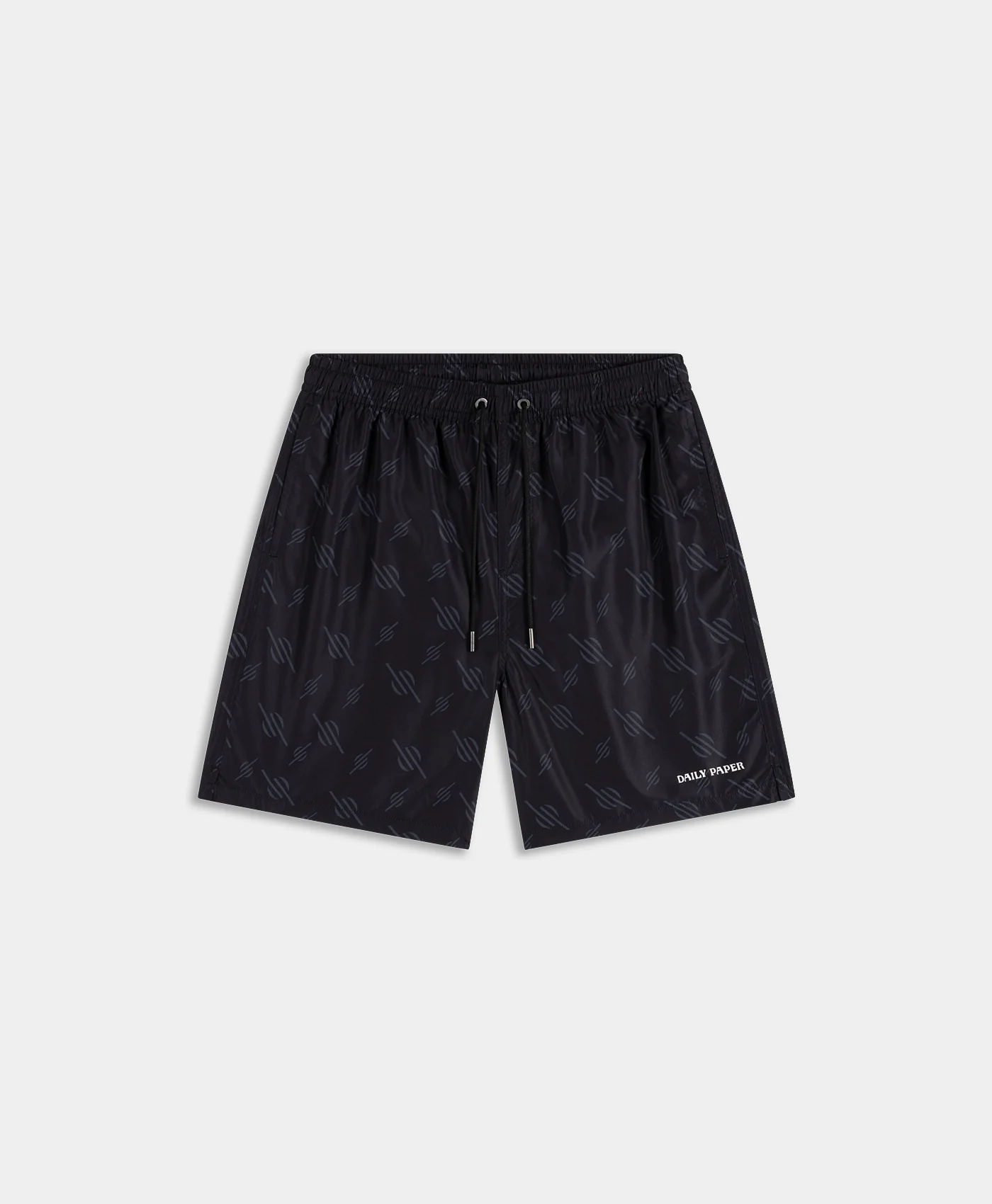 Daily Paper, Black Irregular Monogram Swim Shorts