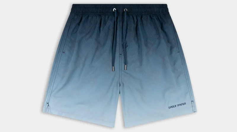 Daily Paper, Blue Wing Teal Ombre Dotted Shield Swimshorts