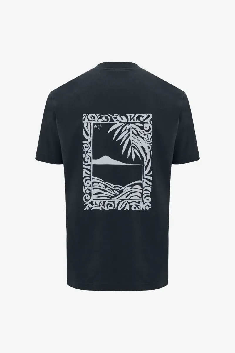 Genti Print T-shirt Blauw