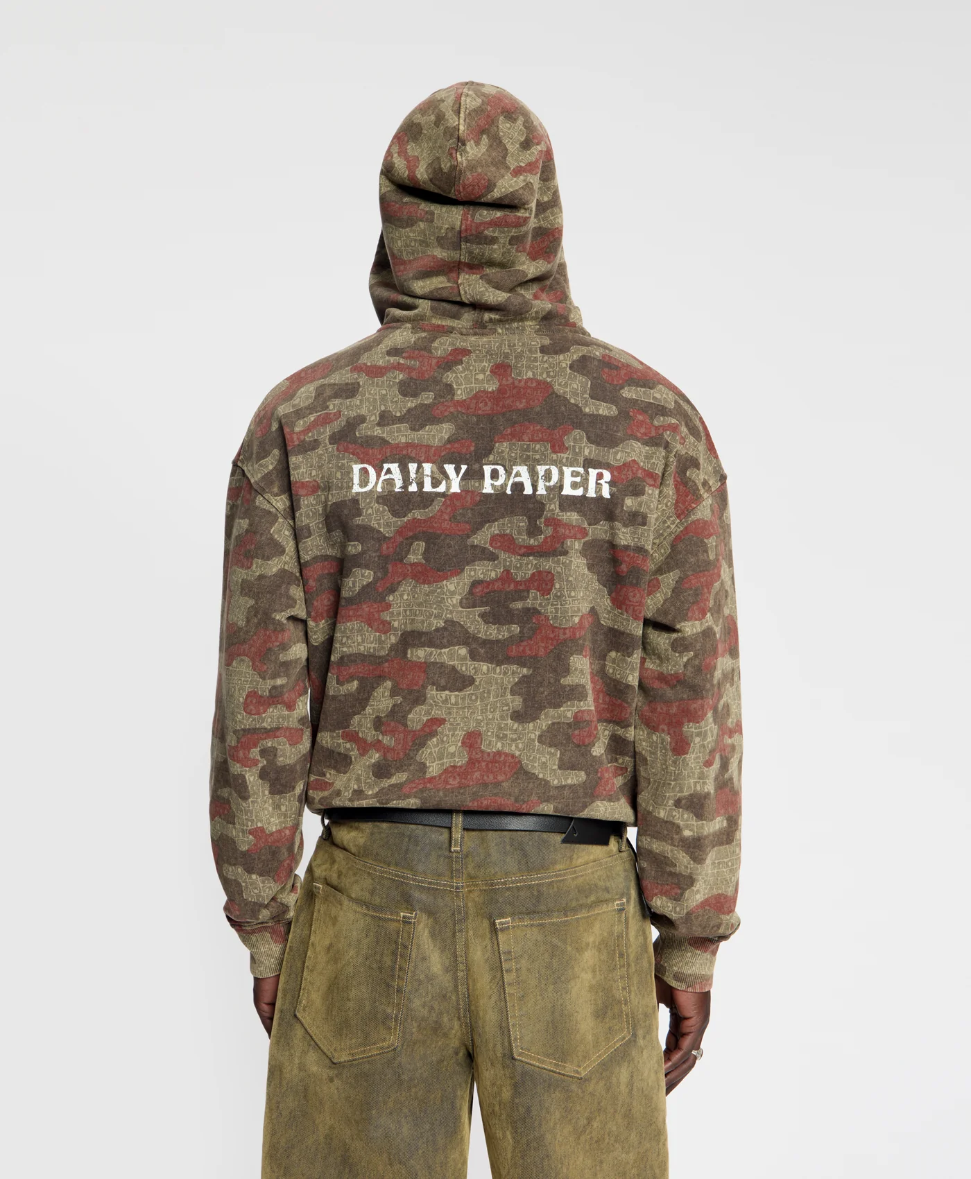 Boxy Multi-Colored Camo Zip Up Hoodie