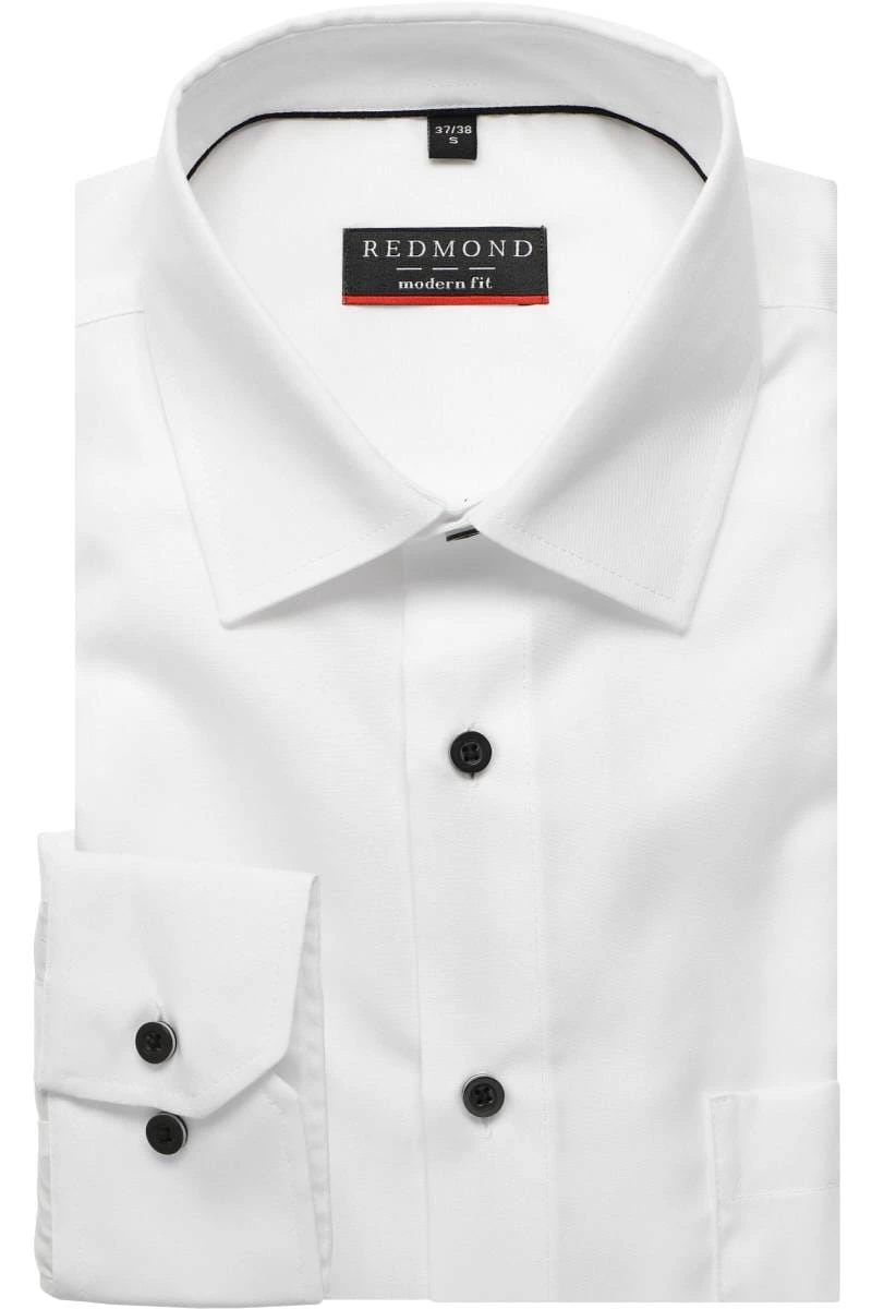 Redmond Modern Fit Overhemd wit, Effen